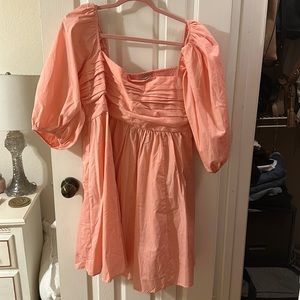 Abercrombie & Fitch pink ruched mini dress SZ XL tall. NWT.